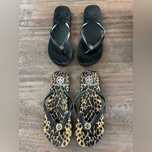 Lot of 2 Pair Tory Burch Flip-Flops Size 8